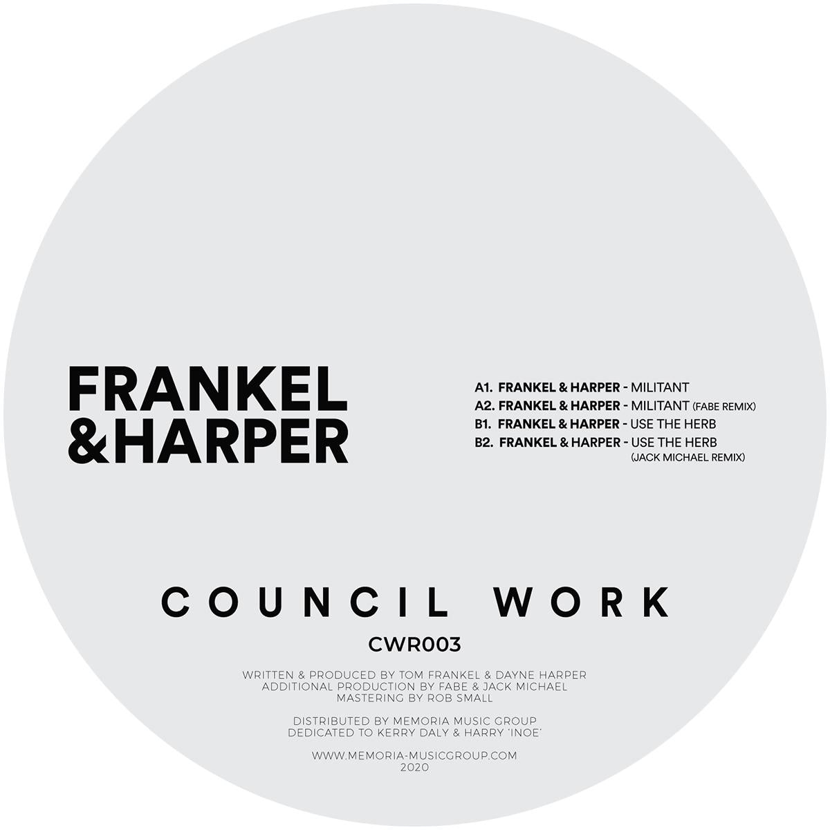 Frankel & Harper - Militant EP [CWR003]